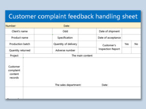 Quality Complaint Log Template