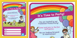 Rainbow Theme Party Invitation Template