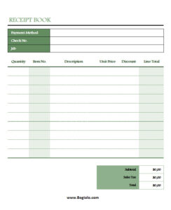 Simple Receipt Book Template