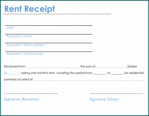 》Free Printable Receipt Template Word