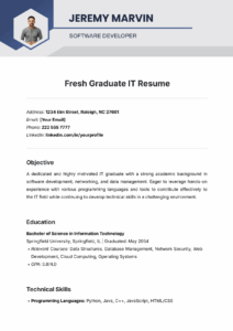 Recent College Graduate Resume Template