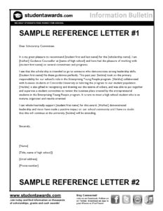 Recommendation Letter Template for Scholarship