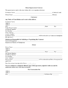 Remodeling Contract Template