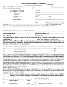 Remodeling Contract Template