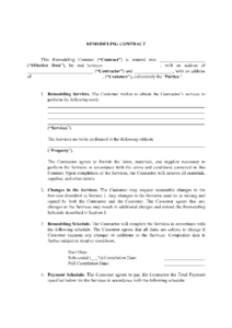 Remodeling Contract Template