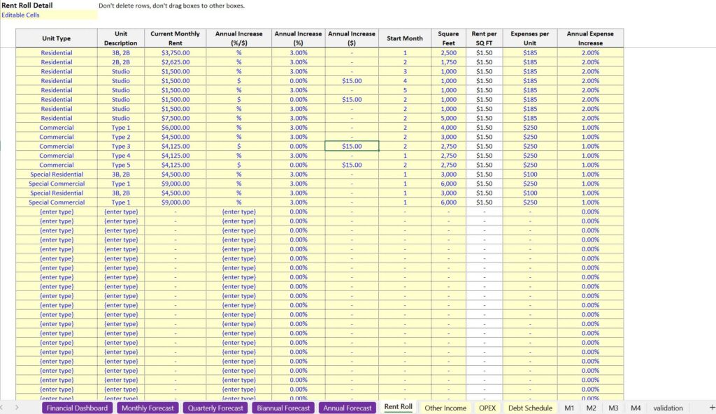 》Free Printable Rent Roll Template