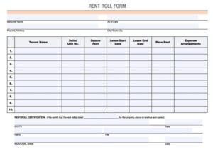 Rent Roll Template