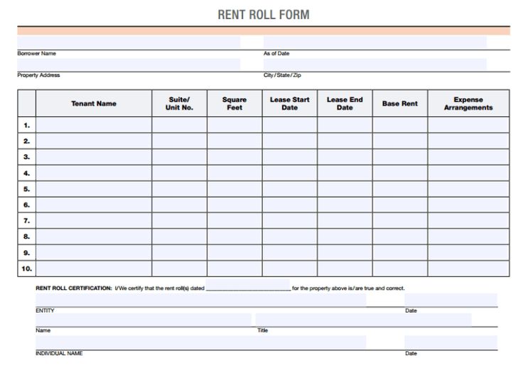 Rent Roll Template