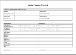 Rental Building Inventory Worksheet Template Example