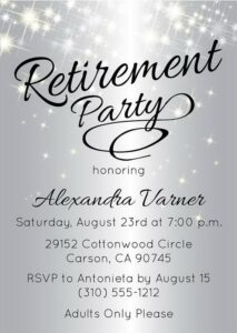 Retirement Party Invitation Template Example