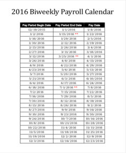Sample Payroll Schedule Template