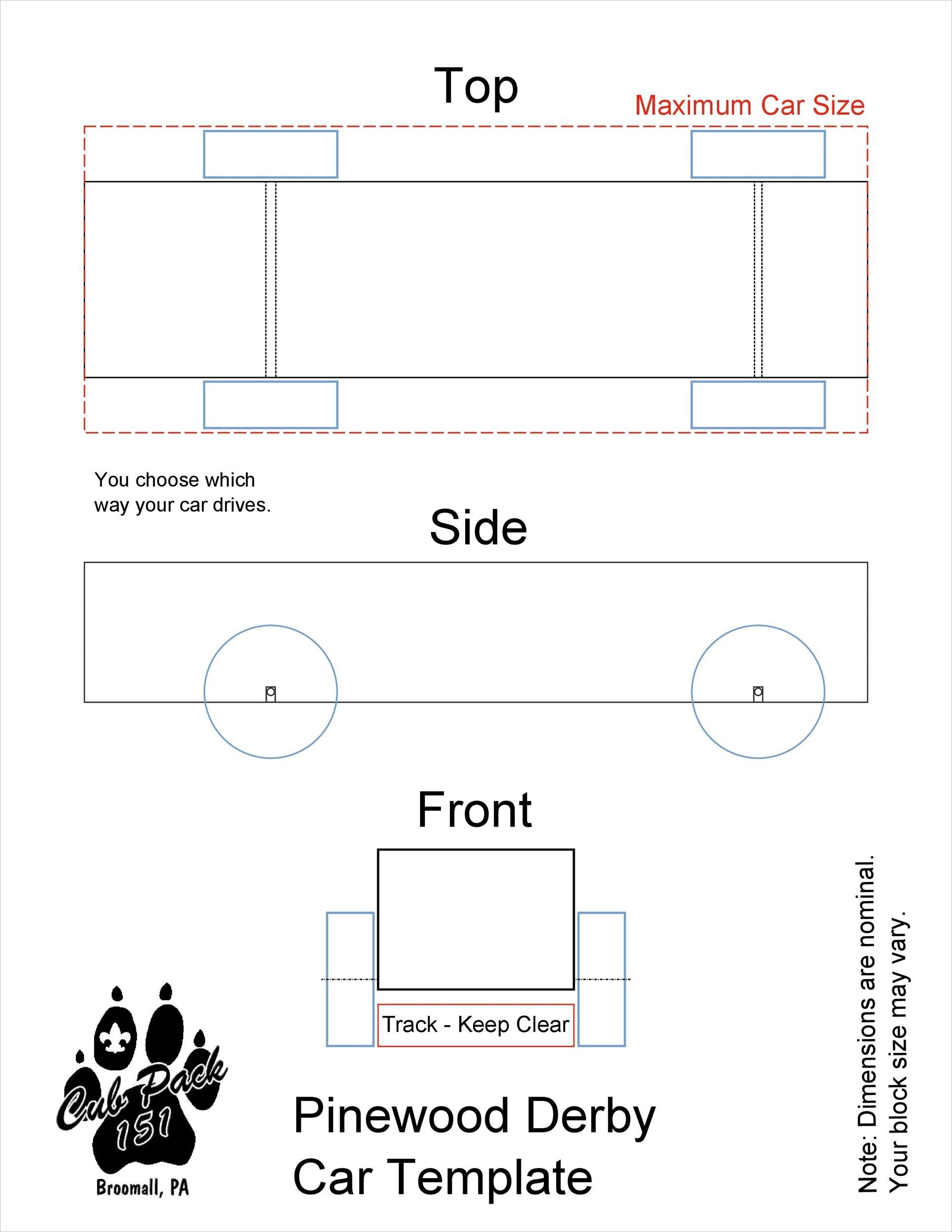 Sample Pinewood Derby Car Template Sample Pinewood Derby Car Template