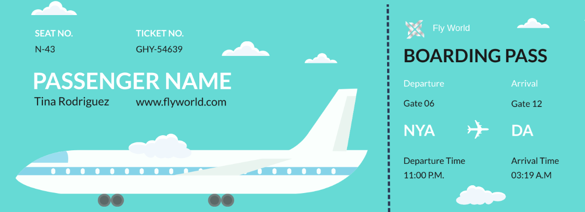 Sample Plane Ticket Template Sample Plane Ticket Template