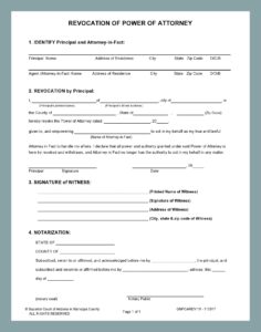 Sample Power of Attorney Revocation Form
