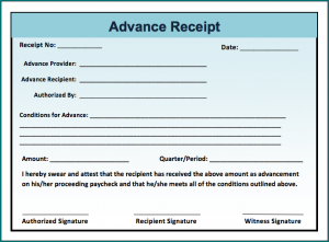 Sample of Advance Payment Receipt Template