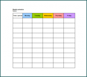 》Free Printable Blank Schedule Template