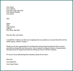 Sample of Business Letter Format