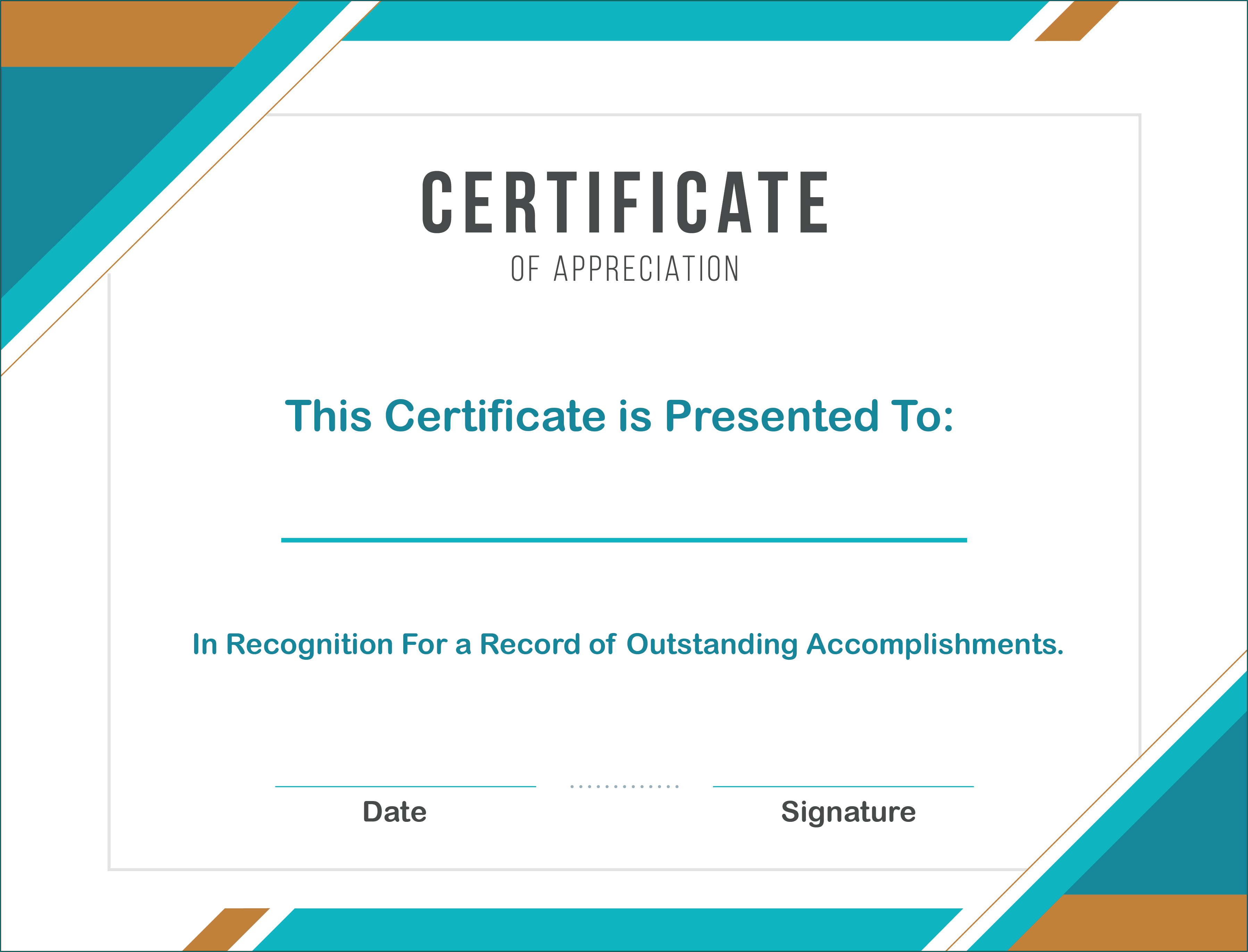 Sample of Certificate Of Appreciation Template