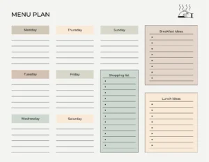 Sample of Daily Meal Planning Template Bogiolo
