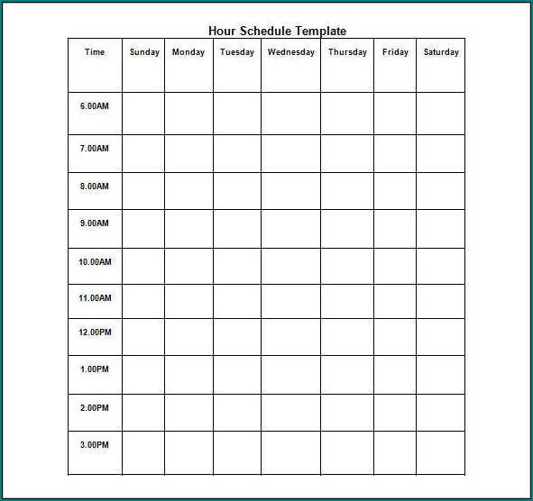 Sample of Excel Schedule Template