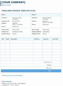 Sample of Itemized Invoice Template