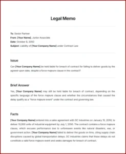 Sample of Legal Memo Template