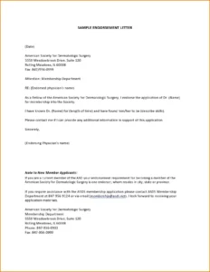 Sample of Letter of Endorsement Template