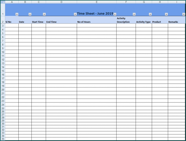 》Free Printable Monthly Timesheet Template Excel