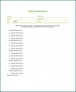 》Free Printable Multiple Choice Template Word