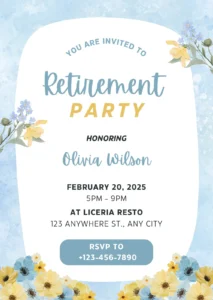 Sample of Retirement Party Invitation Template