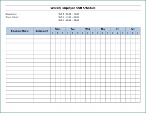 Sample of Schedule Template For Employees