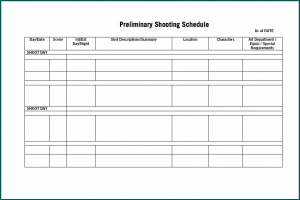 》Free Printable Shooting Schedule Template