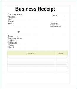 Sample of Simple Receipt Template