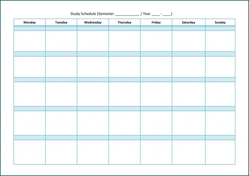 》Free Printable Study Schedule Template