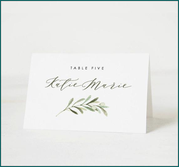 Sample of Table Card Template