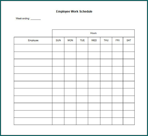 Sample of Weekly Employee Schedule Template Excel