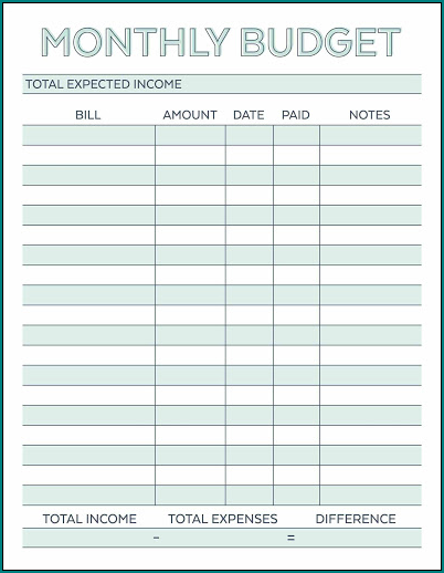 Simple Budget Template Example