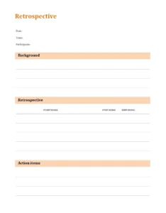 Sprint Retrospective Template Word