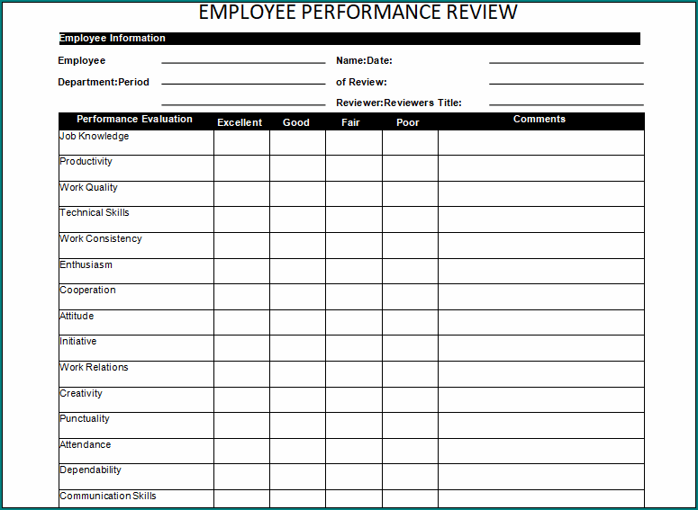 Staff Evaluation Form