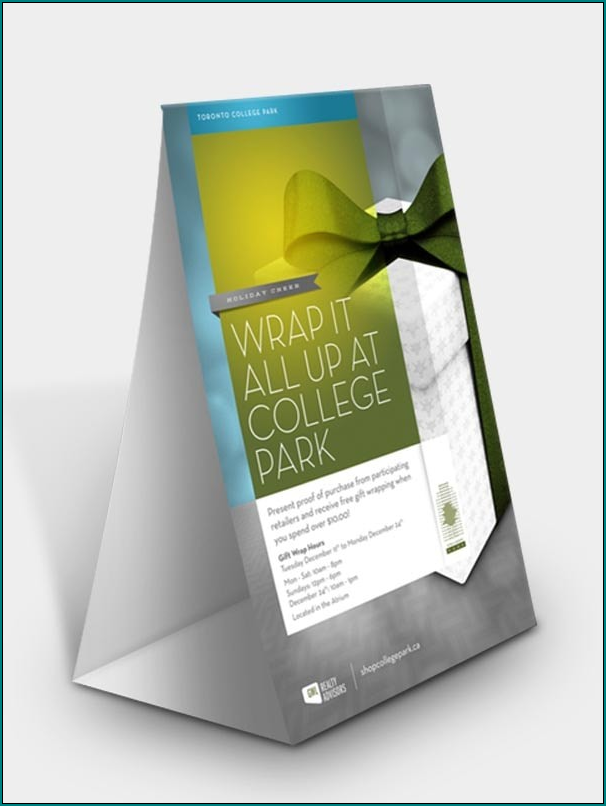 Table Tent Cards Example