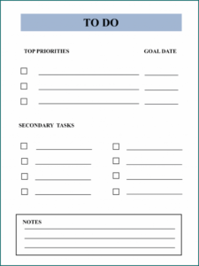 Things To Do List Template Example