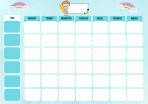 Timetable For Kids Example