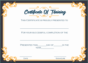 Training Completion Certificate Template Sample
