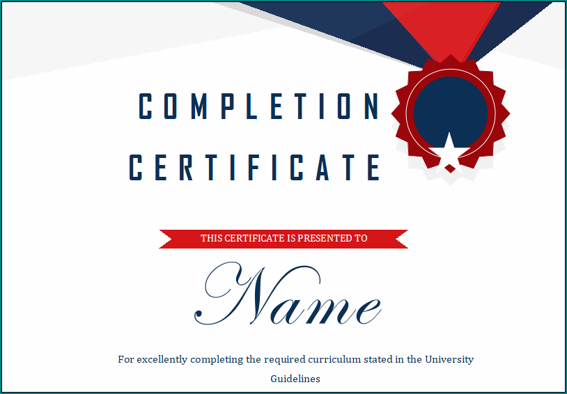 Training Completion Certificate Template