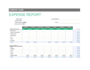Travel Expense Report Template