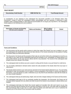 Trust Receipt Template