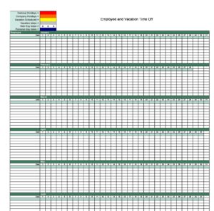 Vacation And Sick Time Tracking Worksheet Template Example