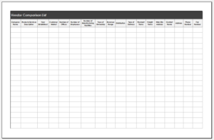 Vendor Comparison List Template Sample