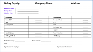 Visiting Employee Payslip Template Sample