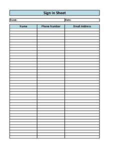 Volleyball Sign up Sheet Template